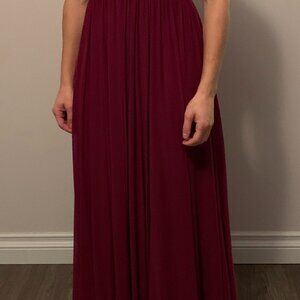 Burgundy chiffon evening gown